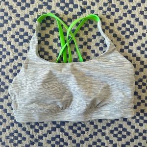 Lululemon sports bra white gray